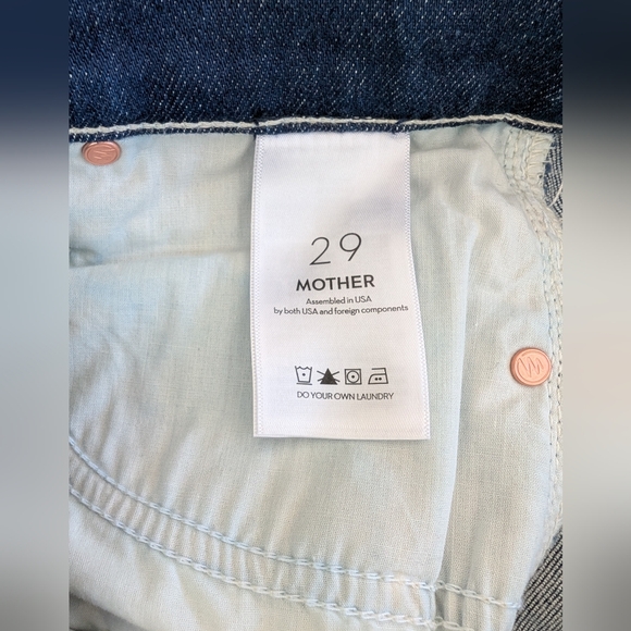 NWT MOTHER The Double Dazzler High Rise Straight Dark Denim Jeans Sz. 29 - Picture 7 of 8